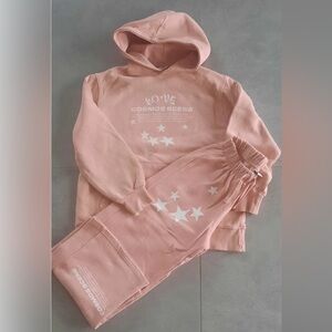 Zara. Girls.Cosmos Scene Pink Hoodie and Joggers Set